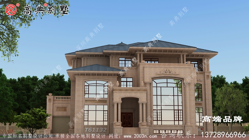 大面積戶型325平方米歐式二層半自建房屋別墅
