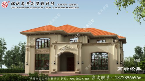 漳州市古典二層別墅設計圖紙大全