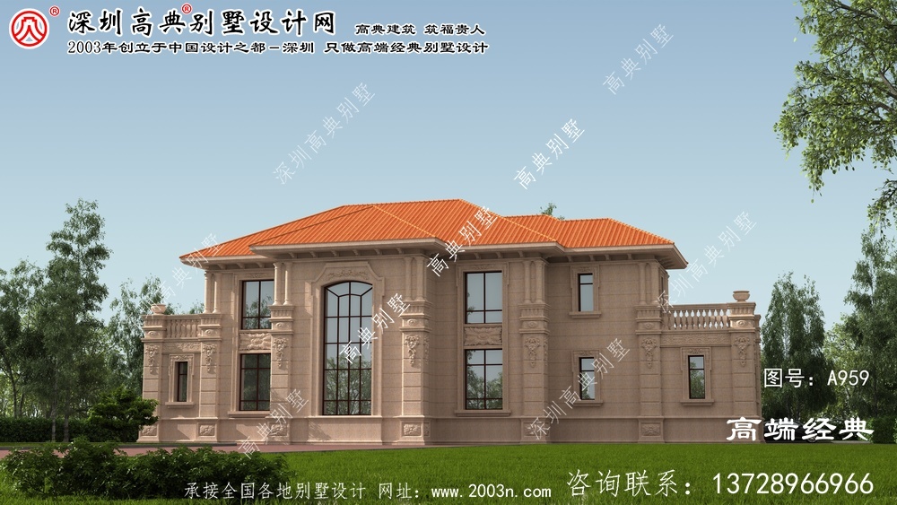 新羅區復式兩層別墅設計圖大全