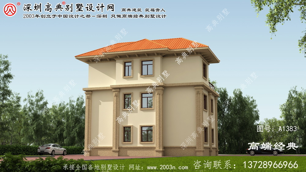 定州市農村自建3層別墅設計圖