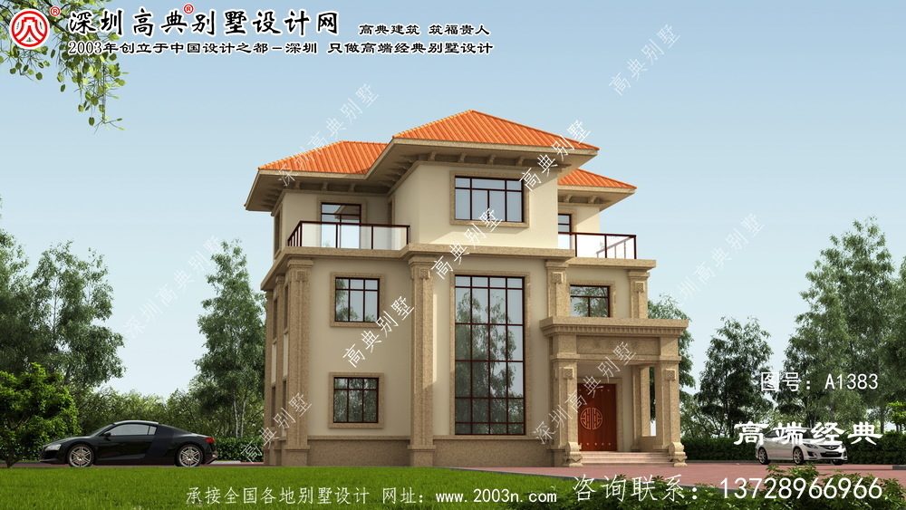 定州市農村自建3層別墅設計圖