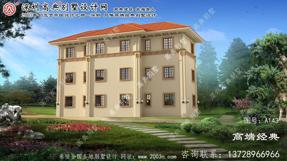 磐石市歐式雙拼三層別墅外觀圖