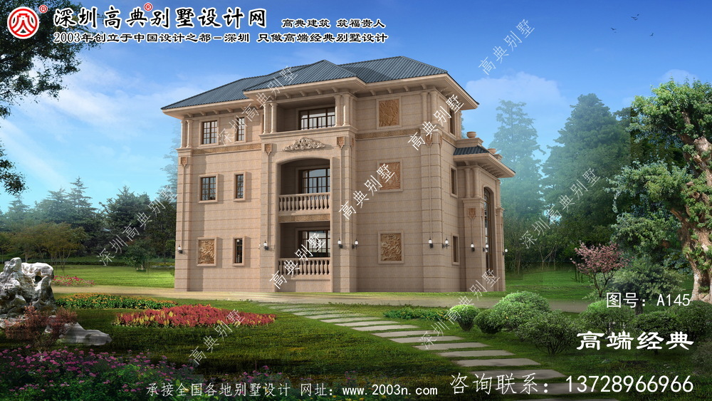豐滿區(qū)三層樓房外觀設(shè)計圖