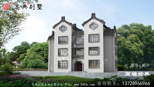 農村兩層半中式風格別墅	
