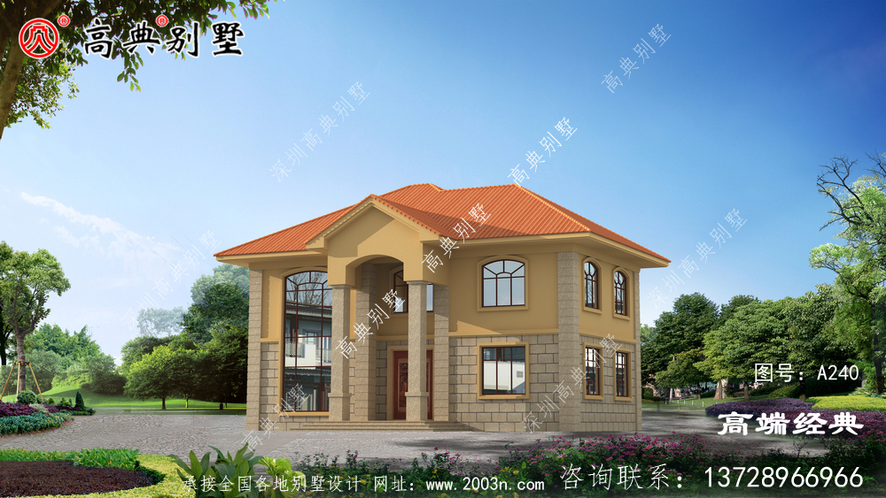 農(nóng)村建房大全之簡(jiǎn)歐兩層戶(hù)型圖