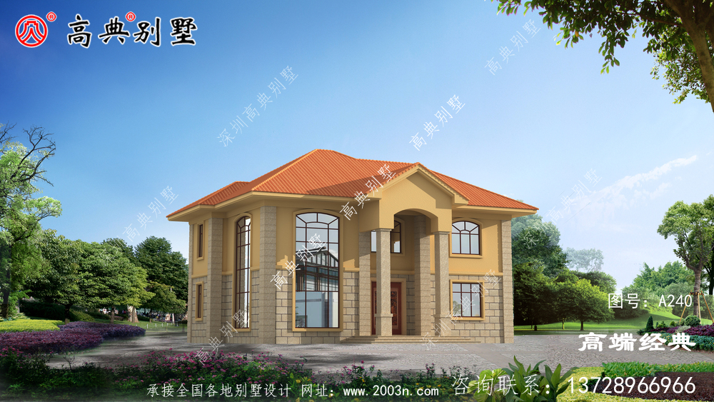 農(nóng)村建房大全之簡(jiǎn)歐兩層戶(hù)型圖