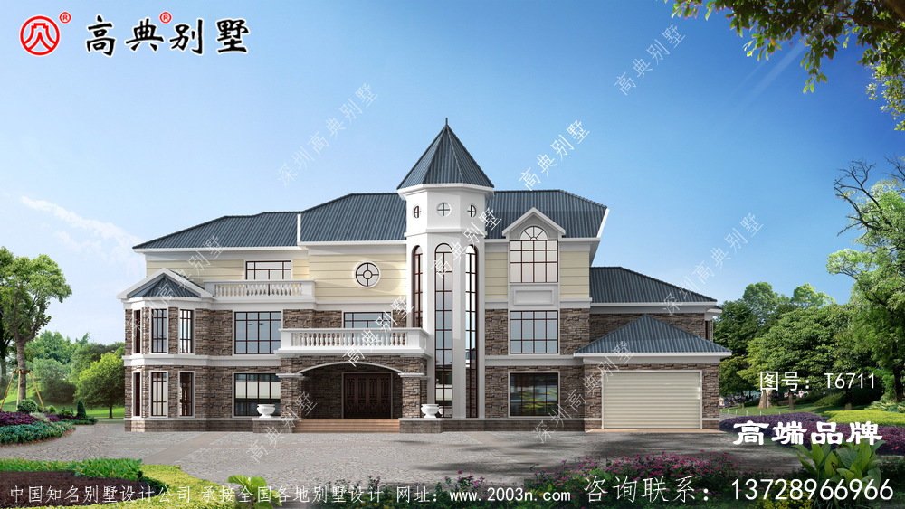 農村2層別墅設計圖展示了房子的優雅環境 。