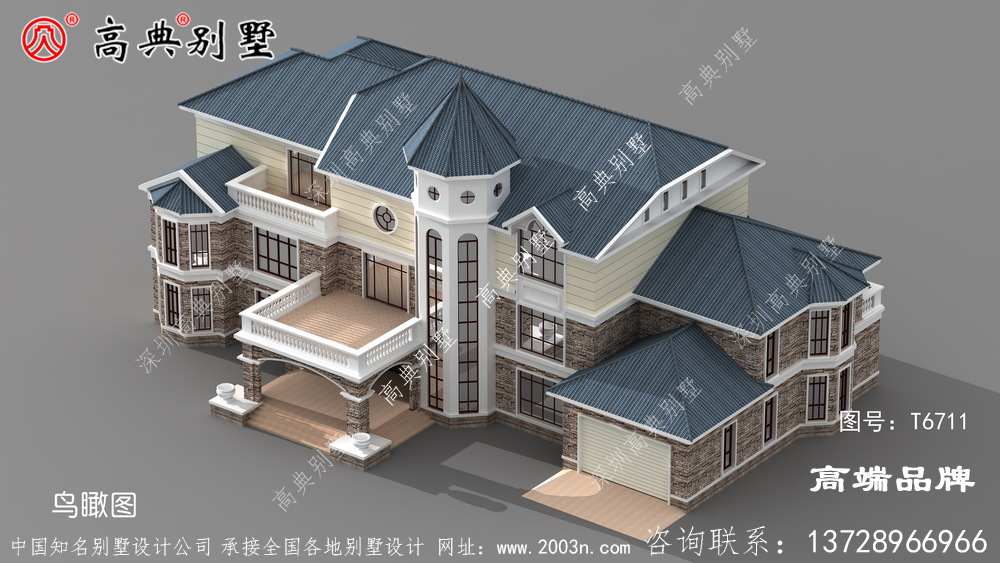 農村2層別墅設計圖展示了房子的優雅環境 。