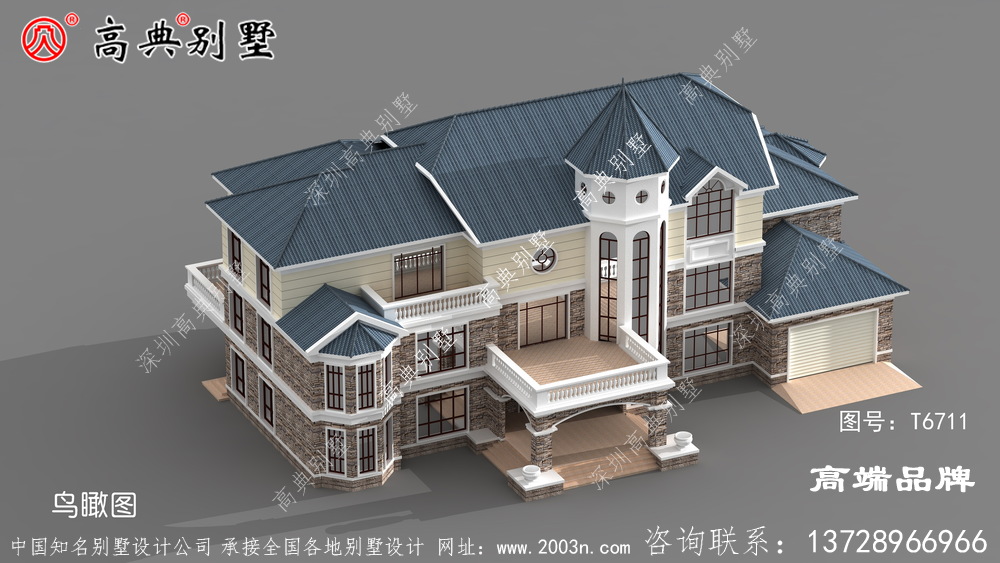農村2層別墅設計圖展示了房子的優雅環境 。