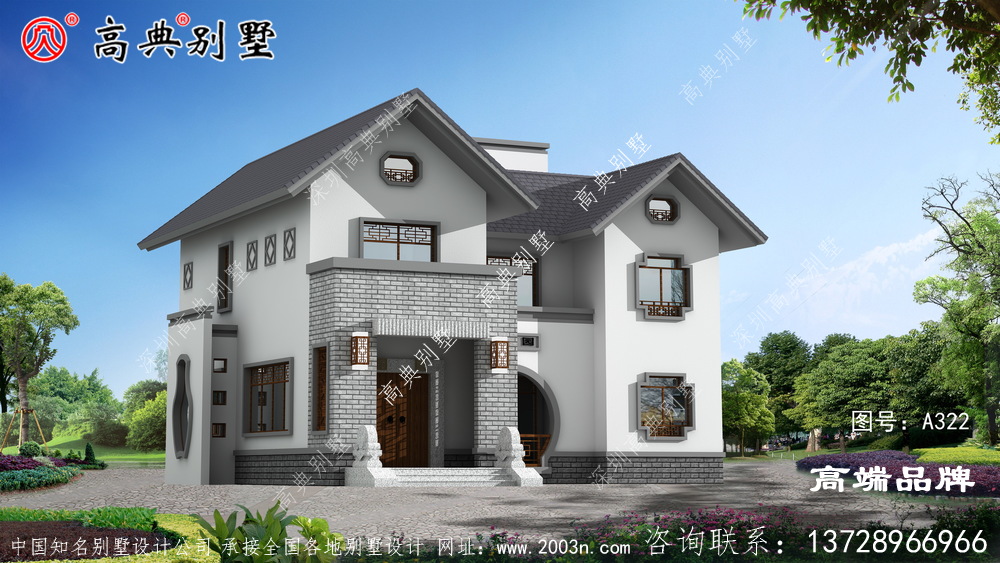 農(nóng)村房屋設(shè)計效果圖兩層設(shè)計精致的小別墅
