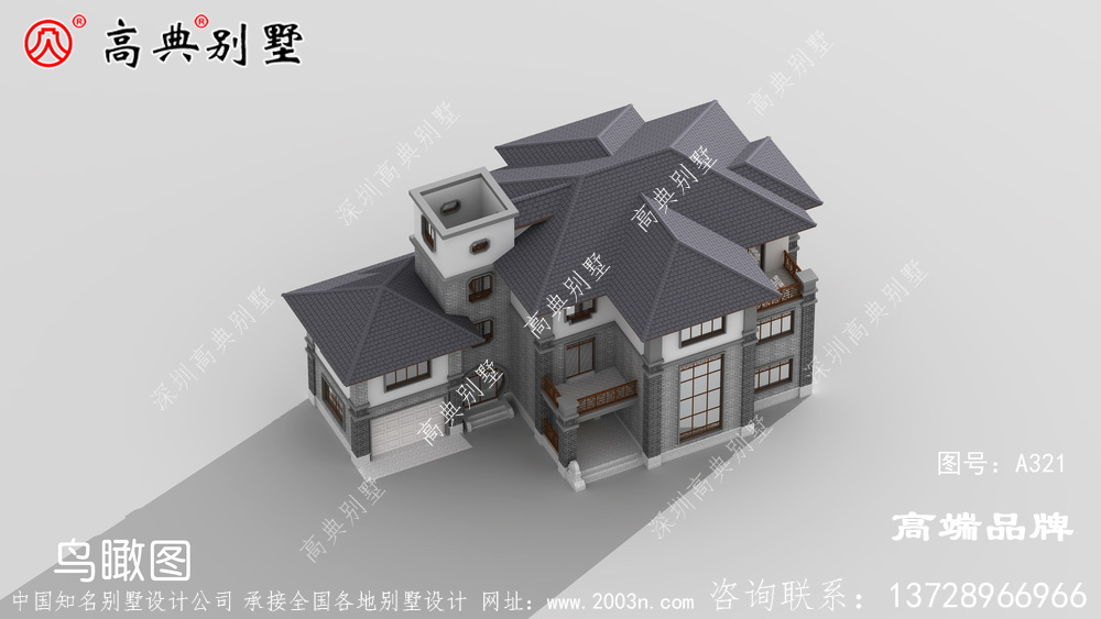 農村自建房三層多窗戶設計保證了別墅的通風和采光