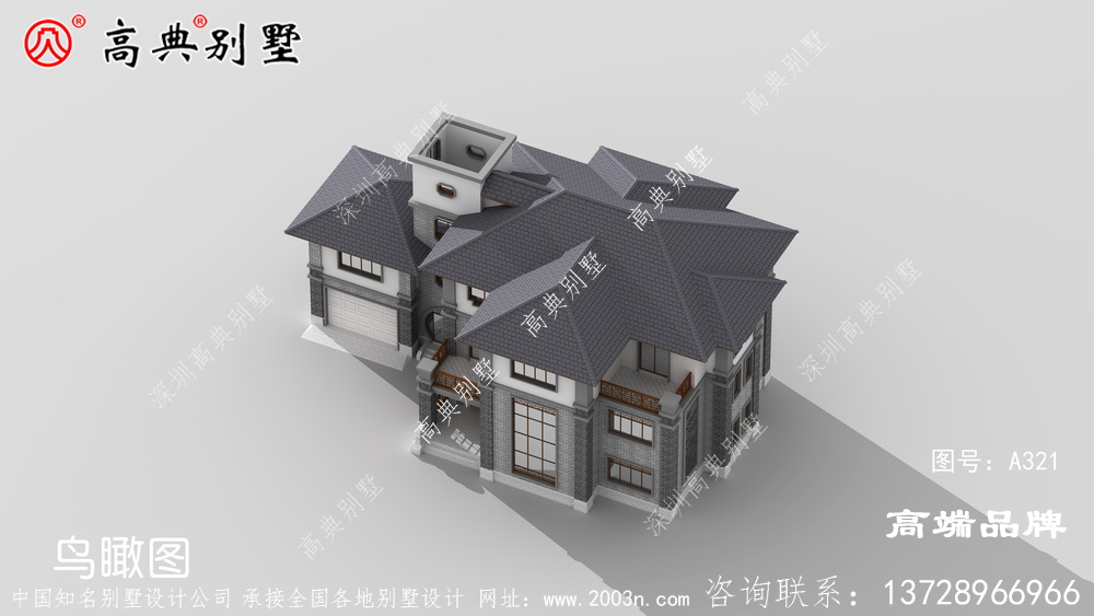 農村自建房三層多窗戶設計保證了別墅的通風和采光