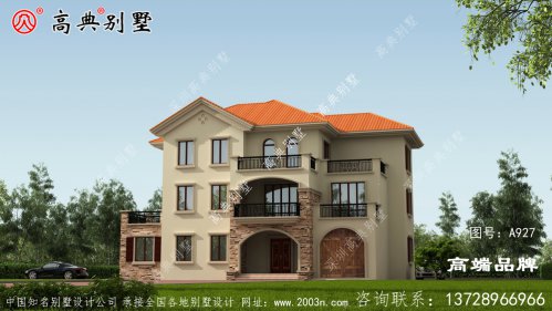 農(nóng)村自建三層房設(shè)計外觀整潔，氣質(zhì)獨特。