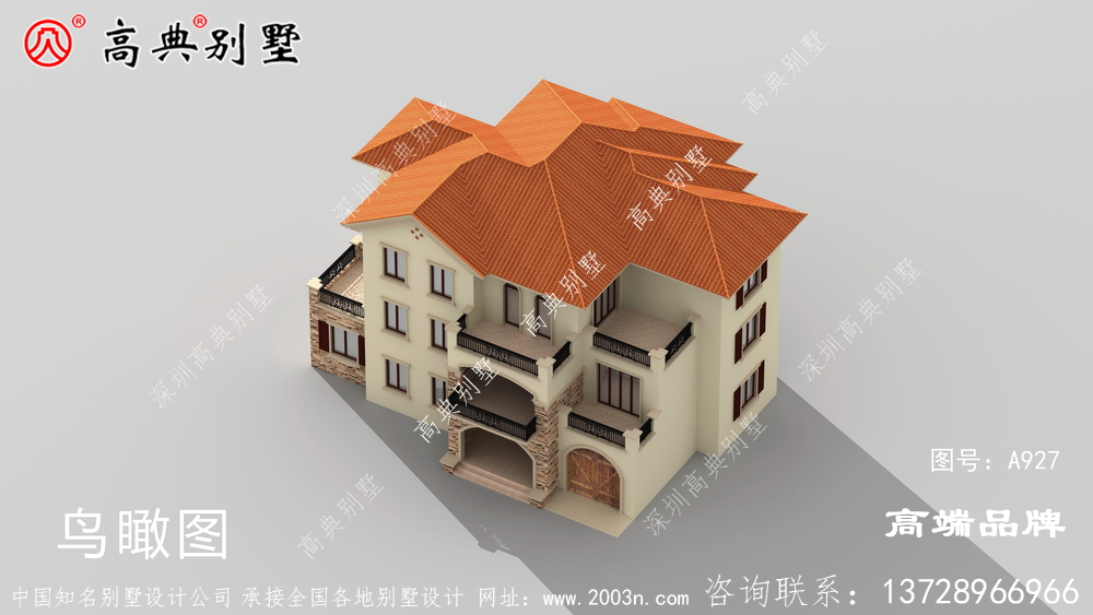 農村自建三層房設計外觀整潔,氣質獨特。