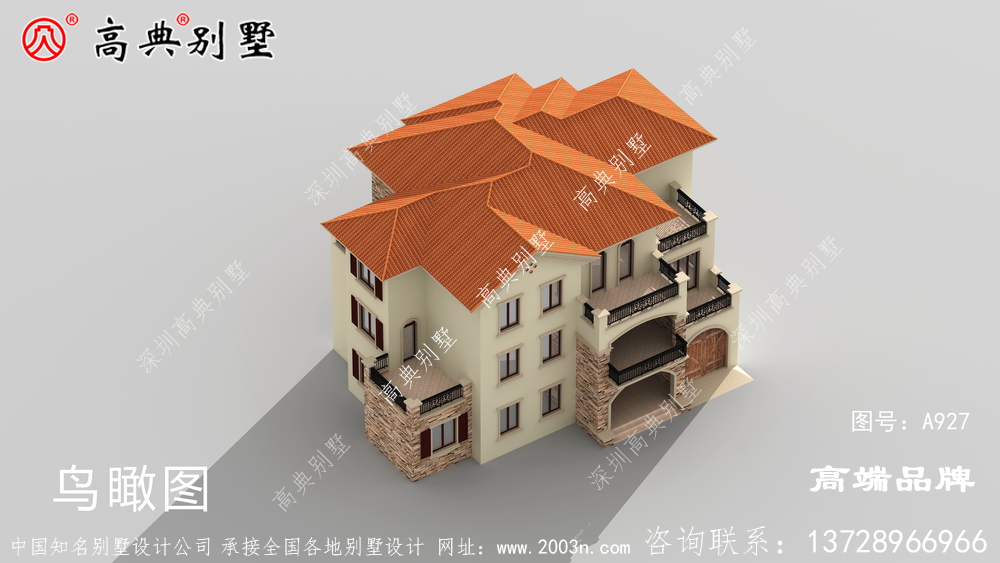 農村自建三層房設計外觀整潔,氣質獨特。