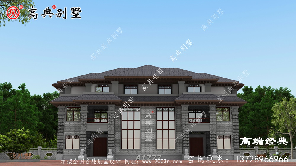 鹿泉市新款三層別墅外觀漂亮,看一眼就愛上