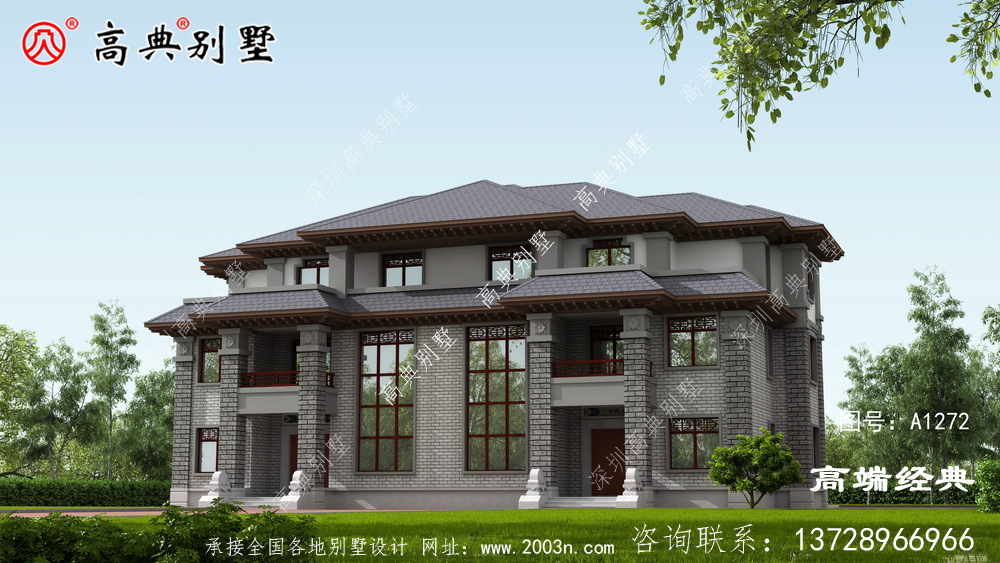 鹿泉市新款三層別墅外觀漂亮,看一眼就愛上