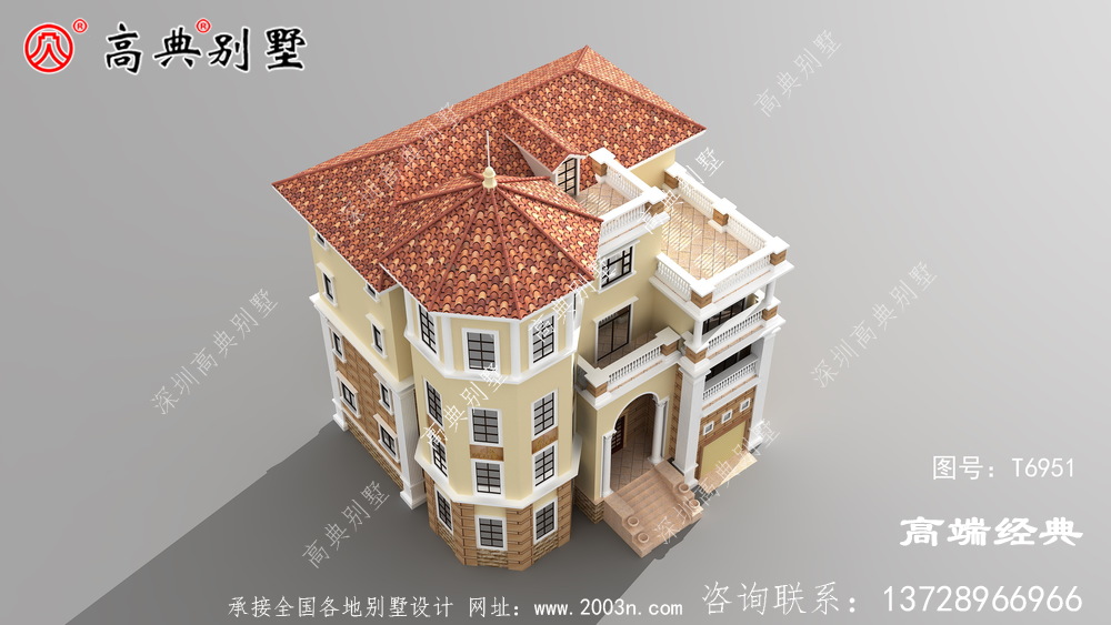 丹江口市最新 農村 四層別墅設計 圖樣 戶型圖 ,給人一種 中高檔 建筑 的感覺 ,豪華別墅的代表 。
