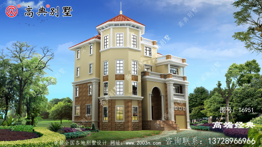 丹江口市最新 農村 四層別墅設計 圖樣 戶型圖 ,給人一種 中高檔 建筑 的感覺 ,豪華別墅的代表 。