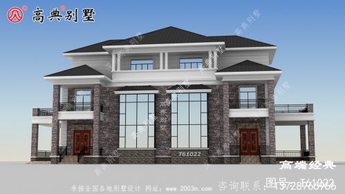 鄉村三層復式樓房方案圖，外觀漂亮大冶市