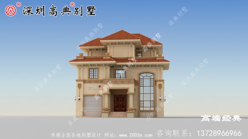 三層樓 圖畫 ，戶型 簡單 美觀，適合 全家 居住 。