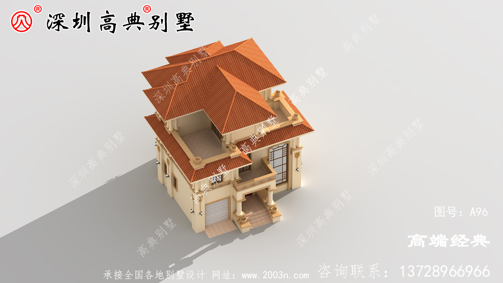 三層樓 圖畫 ，戶型 簡單 美觀，適合 全家 居住 。