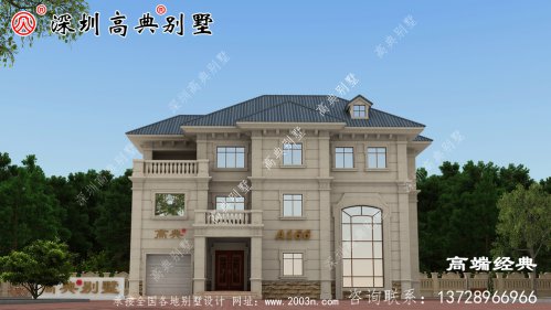 三層現(xiàn)代帶陽臺別墅圖，經(jīng)濟實用人人夸