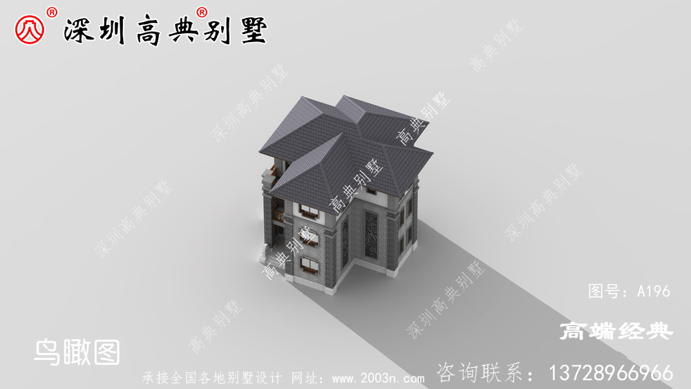 鄉(xiāng)下三層帶陽臺(tái)的外觀圖,時(shí)尚大氣,想要建造。