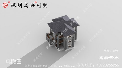 鄉下三層帶陽臺的外觀圖，時尚大氣，想要建造。