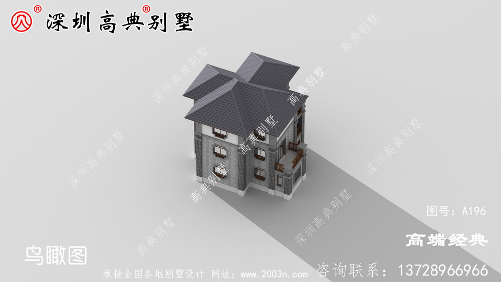 鄉(xiāng)下三層帶陽臺(tái)的外觀圖,時(shí)尚大氣,想要建造。