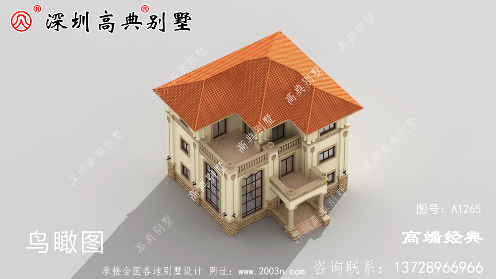 農村二樓半別墅設計圖。