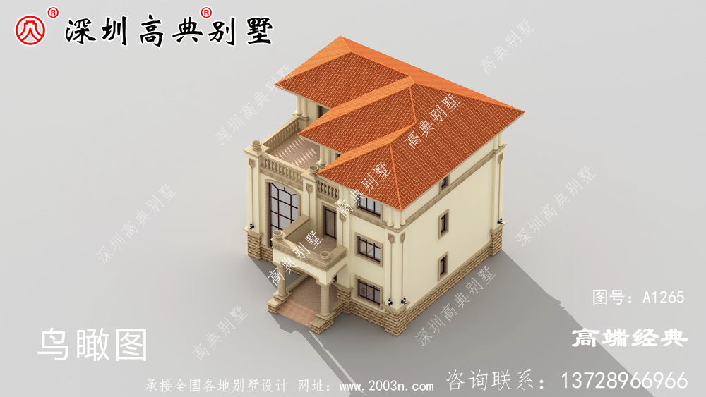 農村二樓半別墅設計圖。