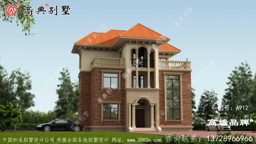 橫向雙露臺(tái)作為層次標(biāo)志 ，強(qiáng)調(diào)別墅的層次感