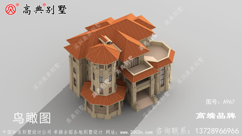 歐式石材整體以棕色裝飾增強(qiáng)別墅的沉著感