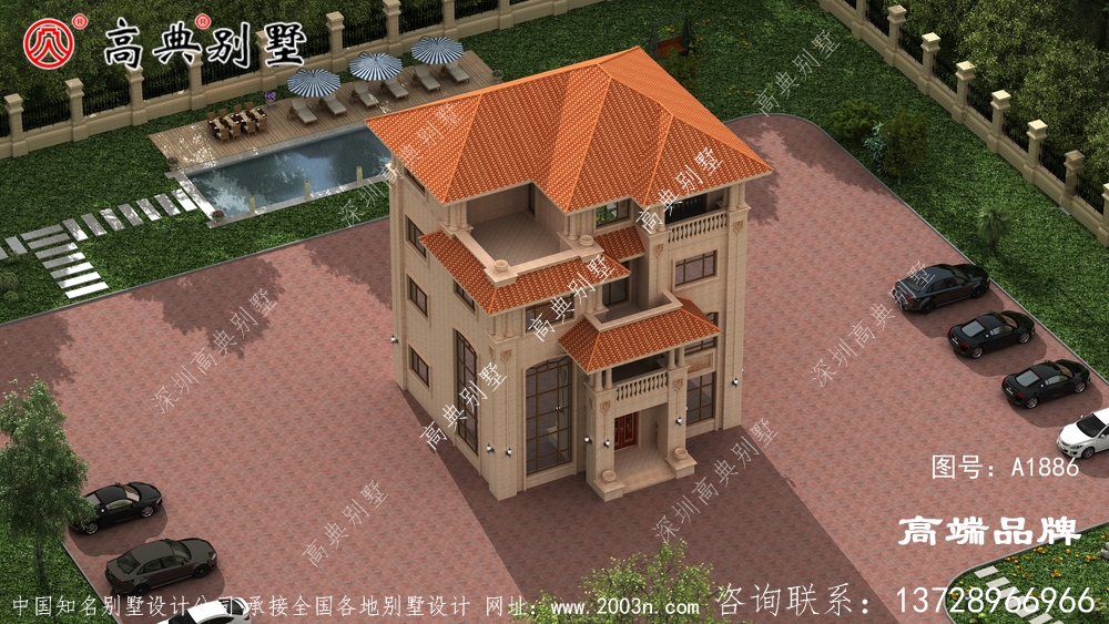 正面設(shè)計(jì)簡單大方，飄窗設(shè)計(jì)確保室內(nèi)采光通風(fēng)無憂