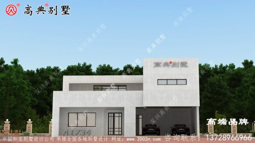 本兩層別墅戶型設計圖為現代風格，農村