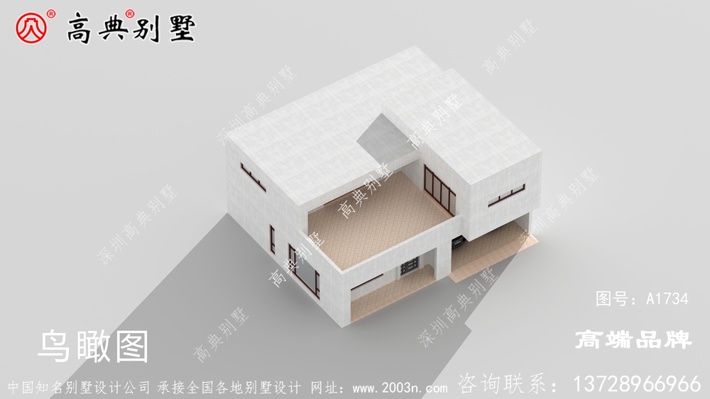 本兩層別墅戶型設計圖為現代風格,農村小都市