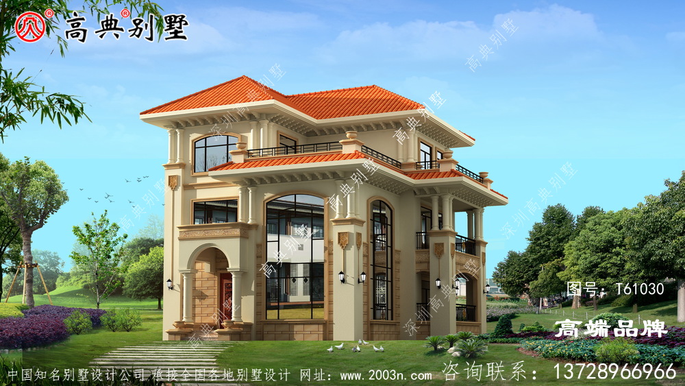 戶型方正配以暖色外墻 ,立面更具層次感