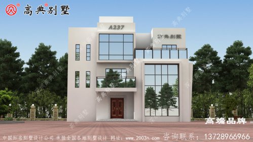 鄉村三層豪華別墅設計圖紙，在家鄉成就