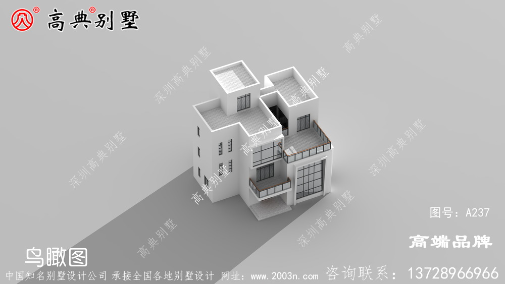 鄉村三層豪華別墅設計圖紙，在家鄉成就一道靚麗的風景線