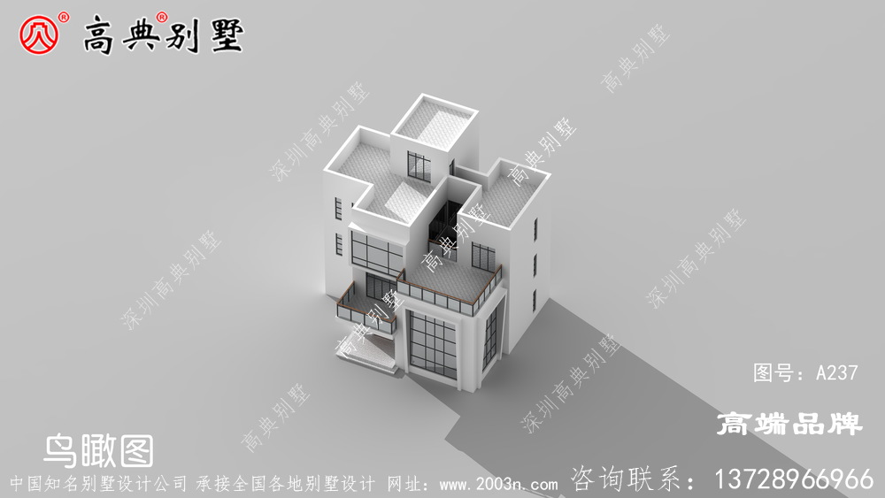 鄉村三層豪華別墅設計圖紙，在家鄉成就一道靚麗的風景線