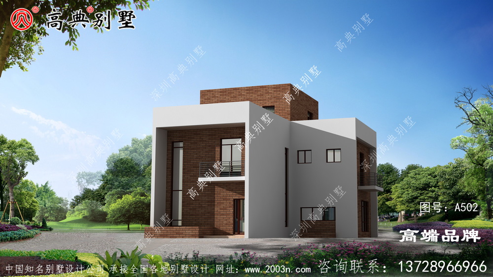 鄉村現代復式平頂三層自建別墅設計圖紙，在老百姓眼里最受歡迎的房子